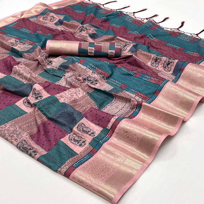 Multicolor Floral Digital Printed Pure Cotton Saree