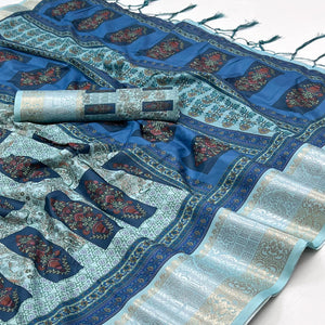 Multicolor Floral Digital Printed Pure Cotton Saree