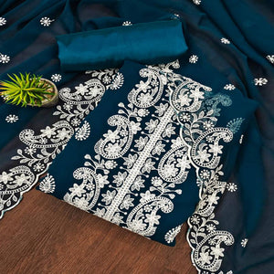 Morpich Embroidered Georgette Dress Material