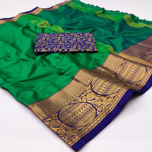 2-green-woven-cotton-silk-saree-with-tassels