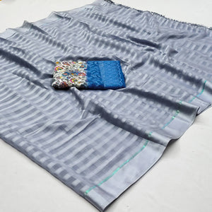 grey-checks-pattern-satin-saree