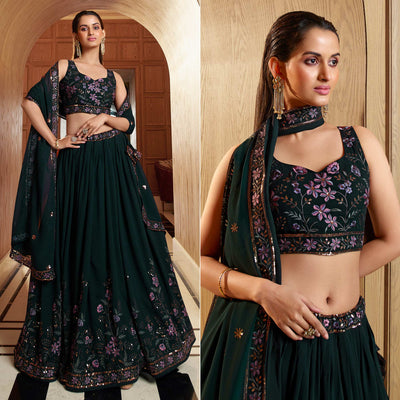 green-sequins-embroidered-georgette-lehenga-choli