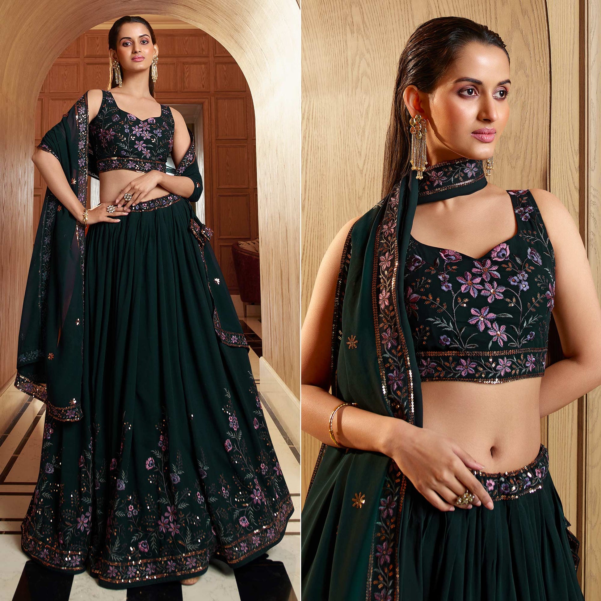 green-sequins-embroidered-georgette-lehenga-choli