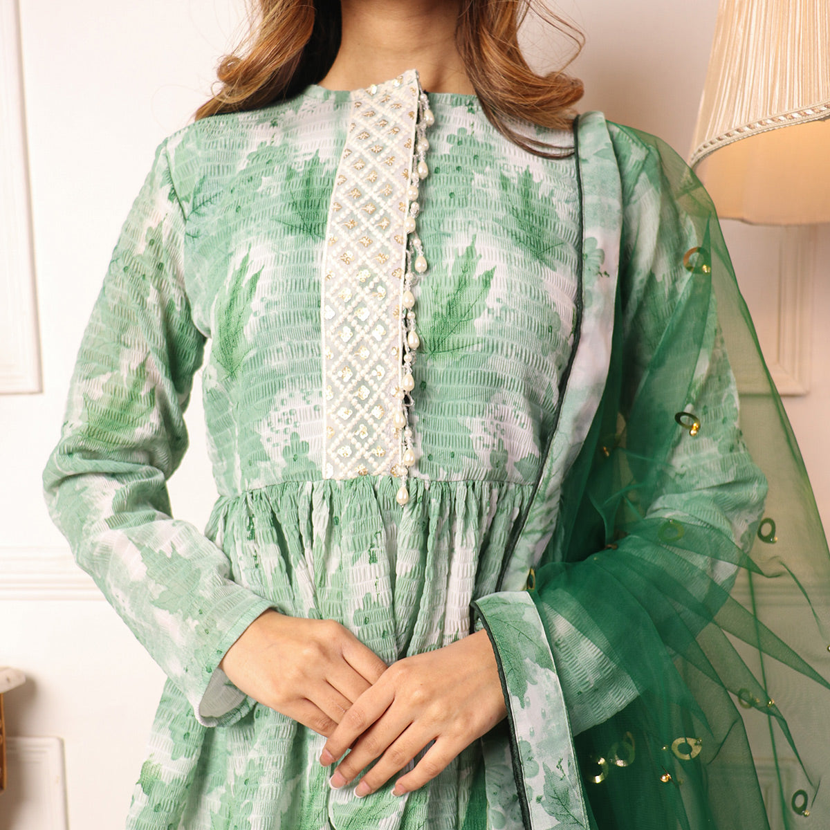 green-floral-printed-georgette-sharara-suit-1