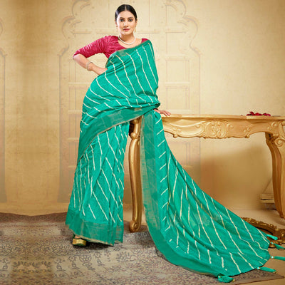 green-leheriya-printed-linen-saree-1