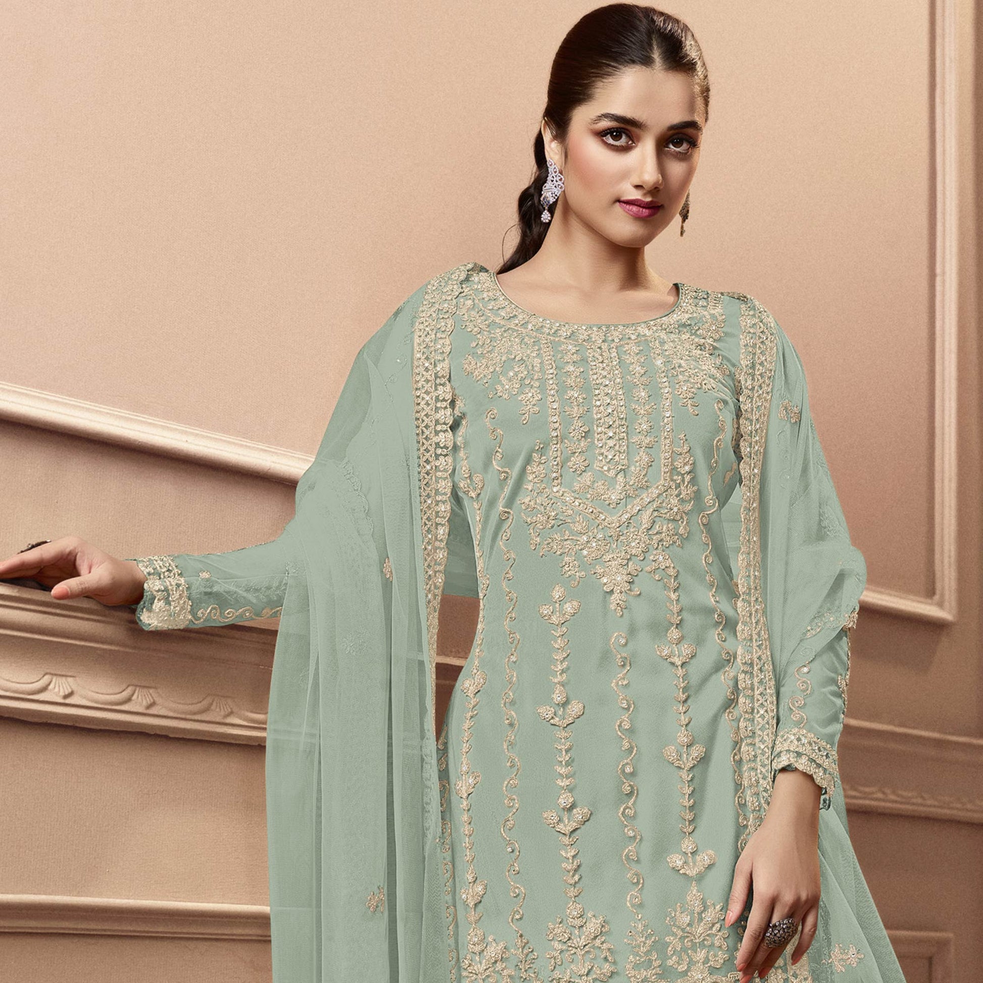 green-floral-embroidered-netted-pakistani-suit