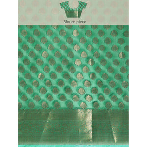 green-woven-organza-silk-saree-with-tassels-2