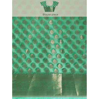 green-woven-organza-silk-saree-with-tassels-2