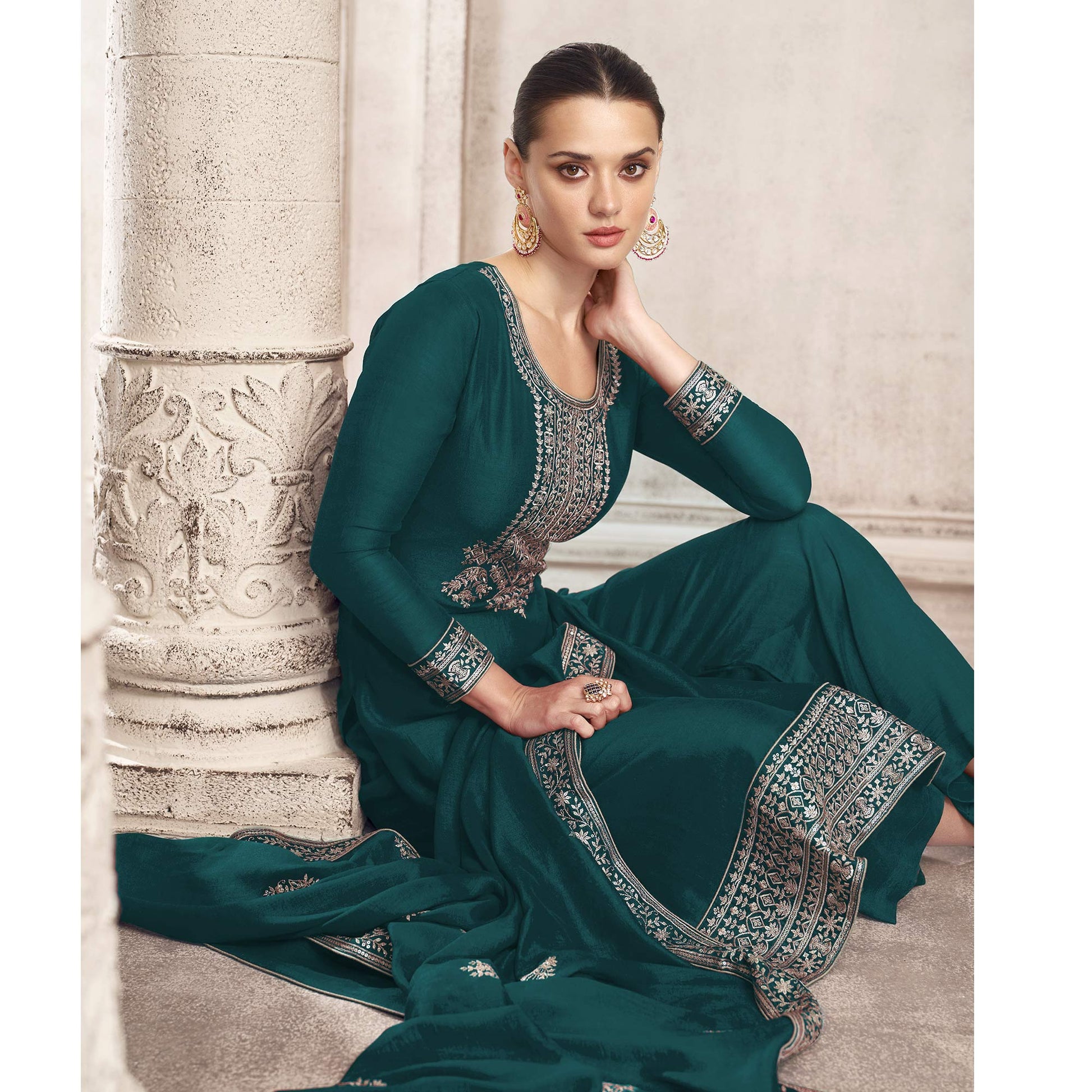 green-embroidered-dola-silk-salwar-suit-1