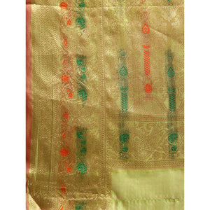Mehendi Green Floral Woven Organza Silk Saree