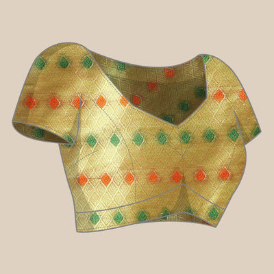 Mehendi Green Floral Woven Organza Silk Saree