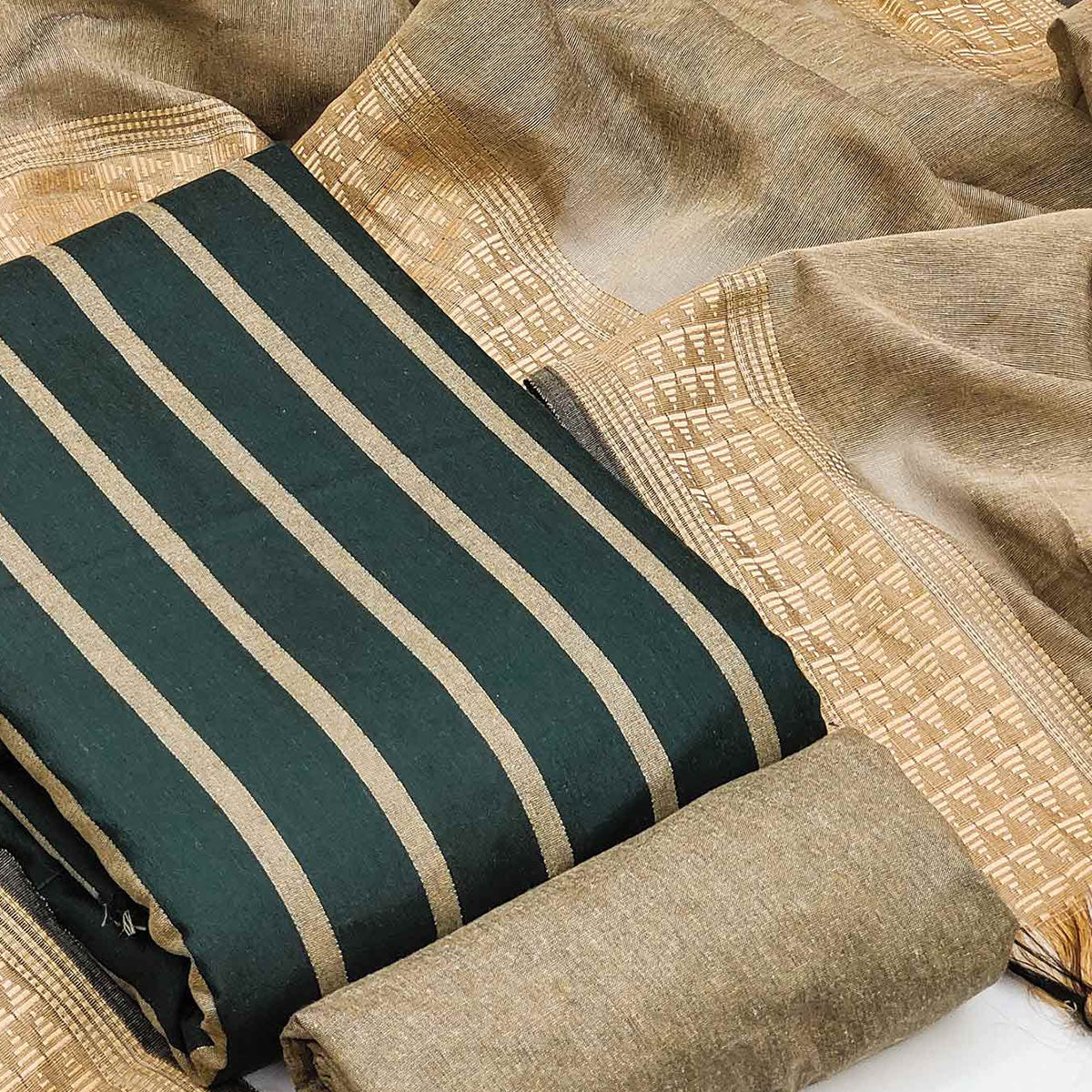 green-woven-poly-cotton-dress-material