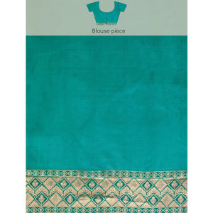 Morpich Floral Woven Organza Silk Saree With Tassels