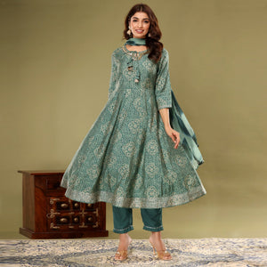 green-printed-with-gota-patti-work-muslin-anarkali-suit-1