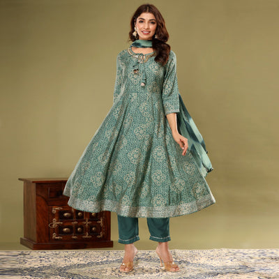 green-printed-with-gota-patti-work-muslin-anarkali-suit-1