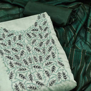 green-floral-embroidered-cotton-silk-dress-material
