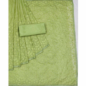 green-floral-embroidered-organza-saree