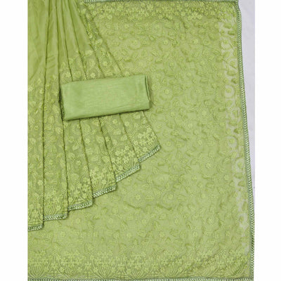 green-floral-embroidered-organza-saree