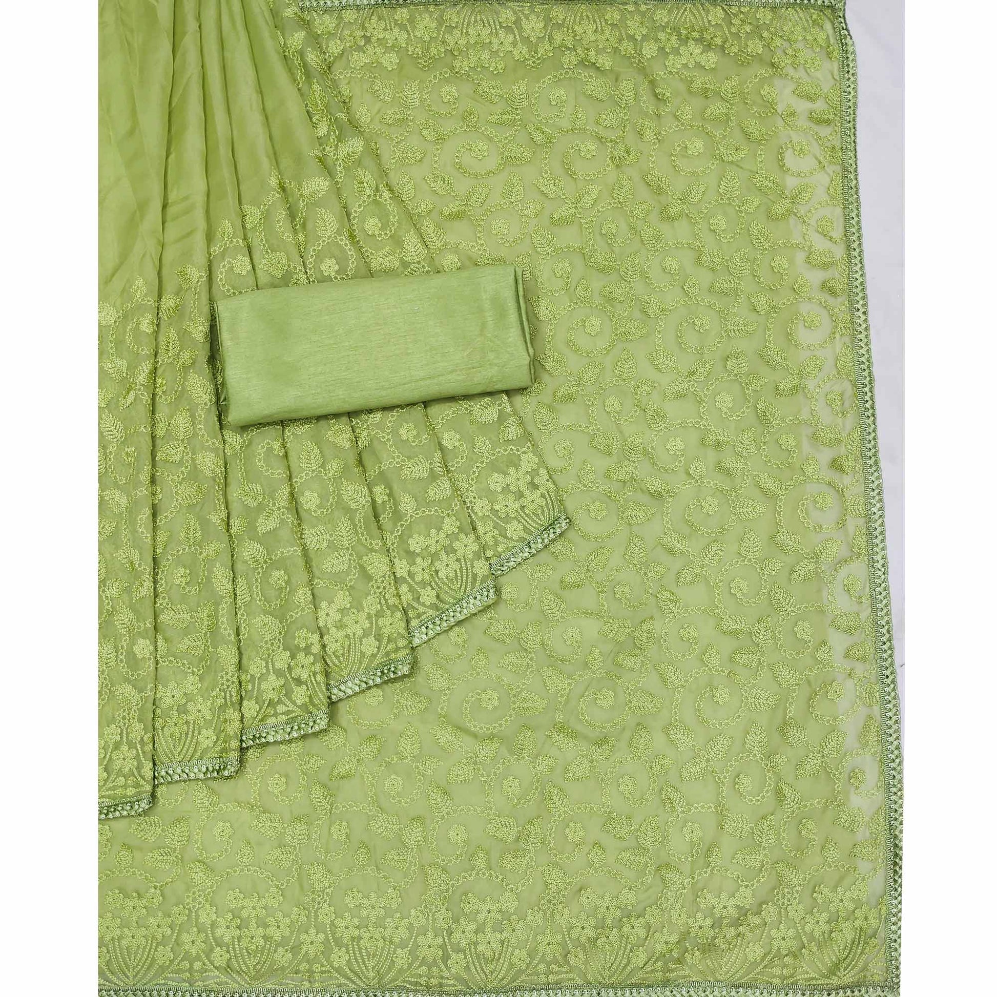 green-floral-embroidered-organza-saree