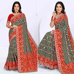 green-red-digital-printed-with-sequins-vichitra-silk-saree