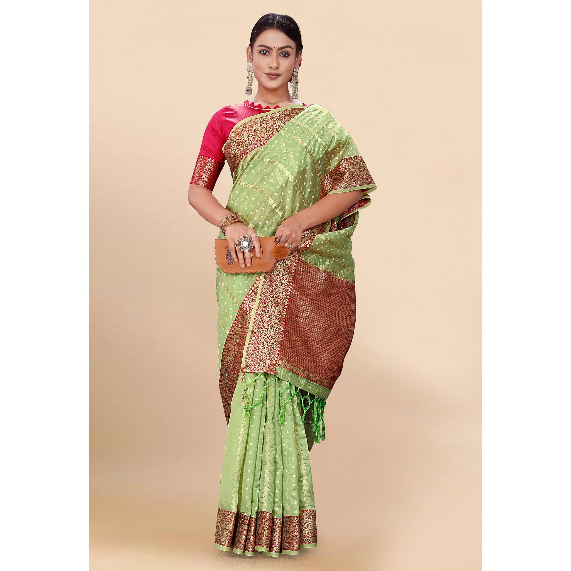 green-woven-organza-saree-with-tassels-19