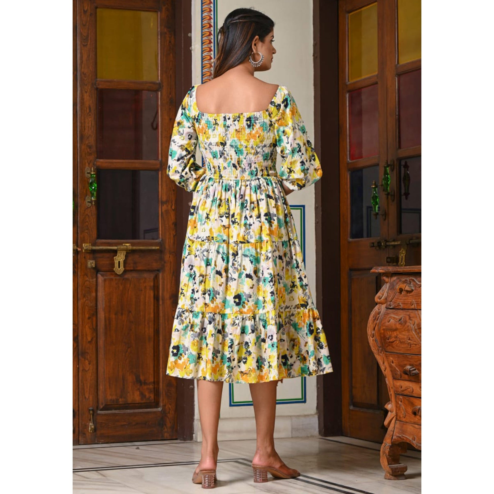 Multicolor Floral Printed Pure Cotton Dress