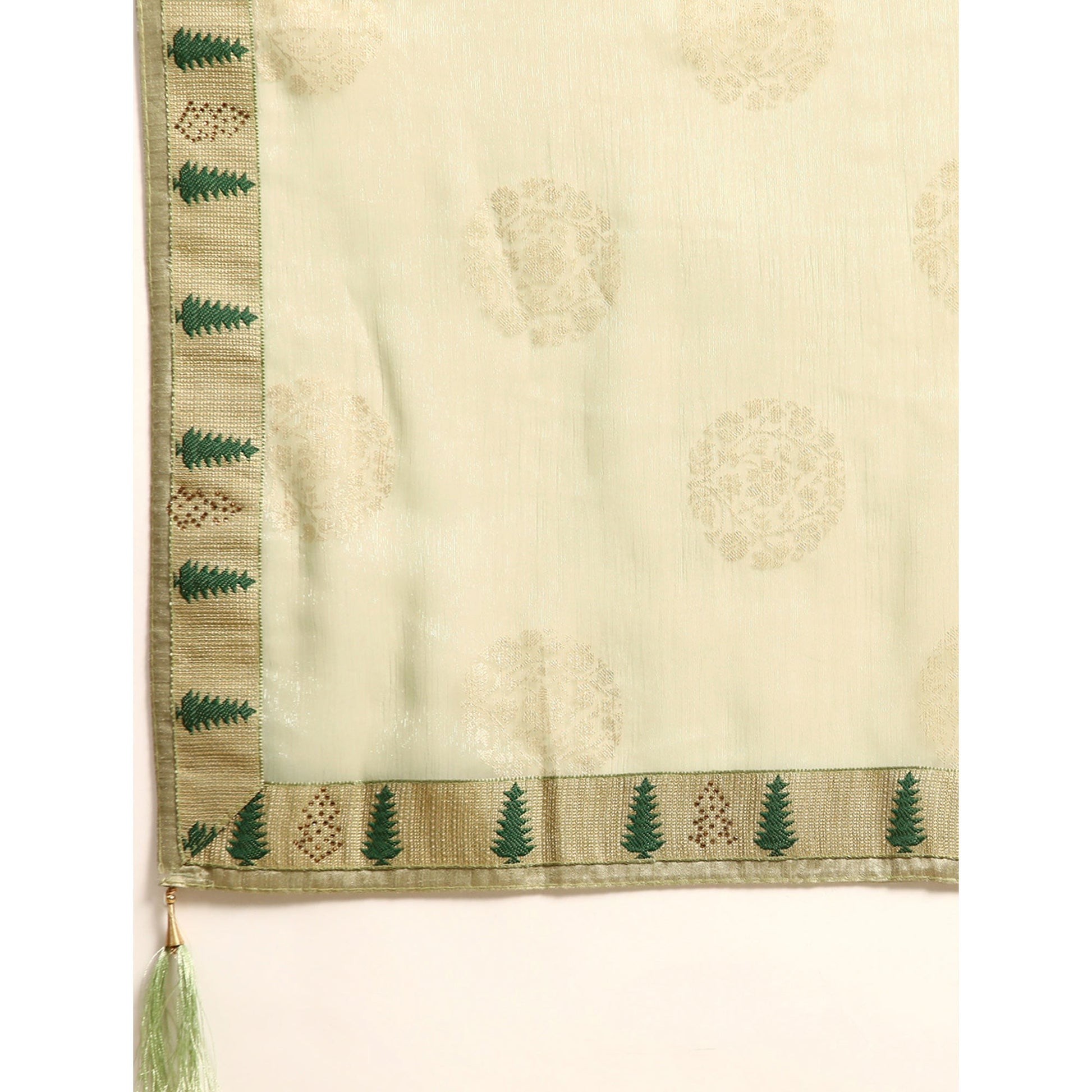 Light Green Foil Printed With Swarovski Chiffon Saree
