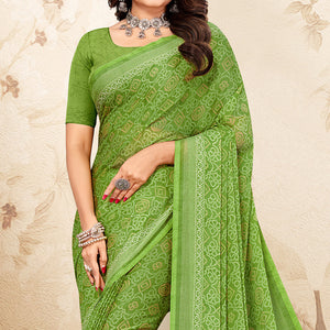 green-bandhani-printed-chiffon-saree-2
