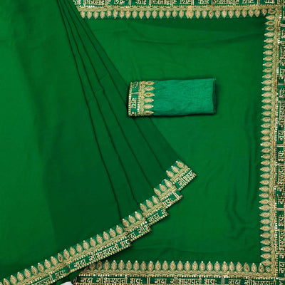 green-embroidered-border-georgette-saree