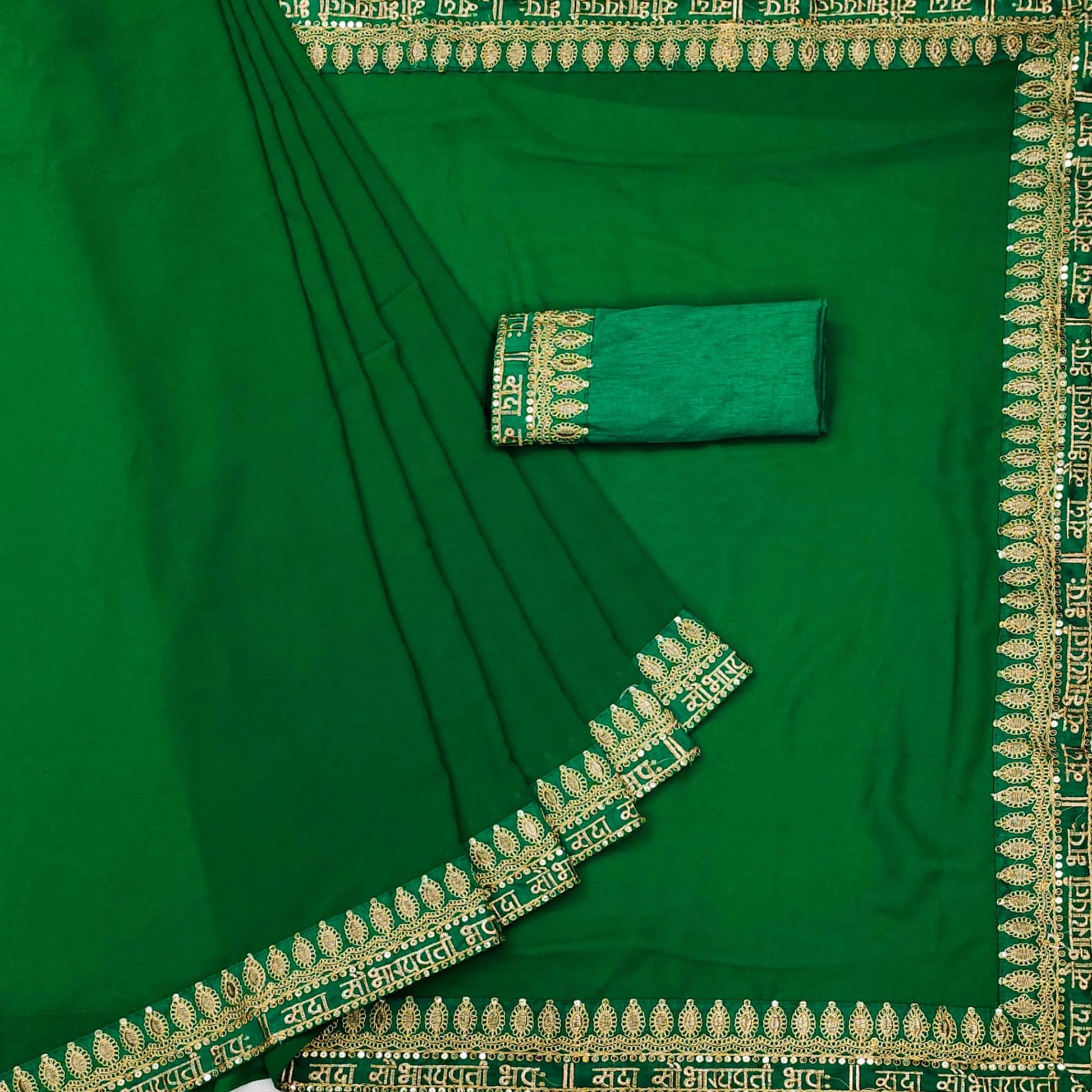 green-embroidered-border-georgette-saree