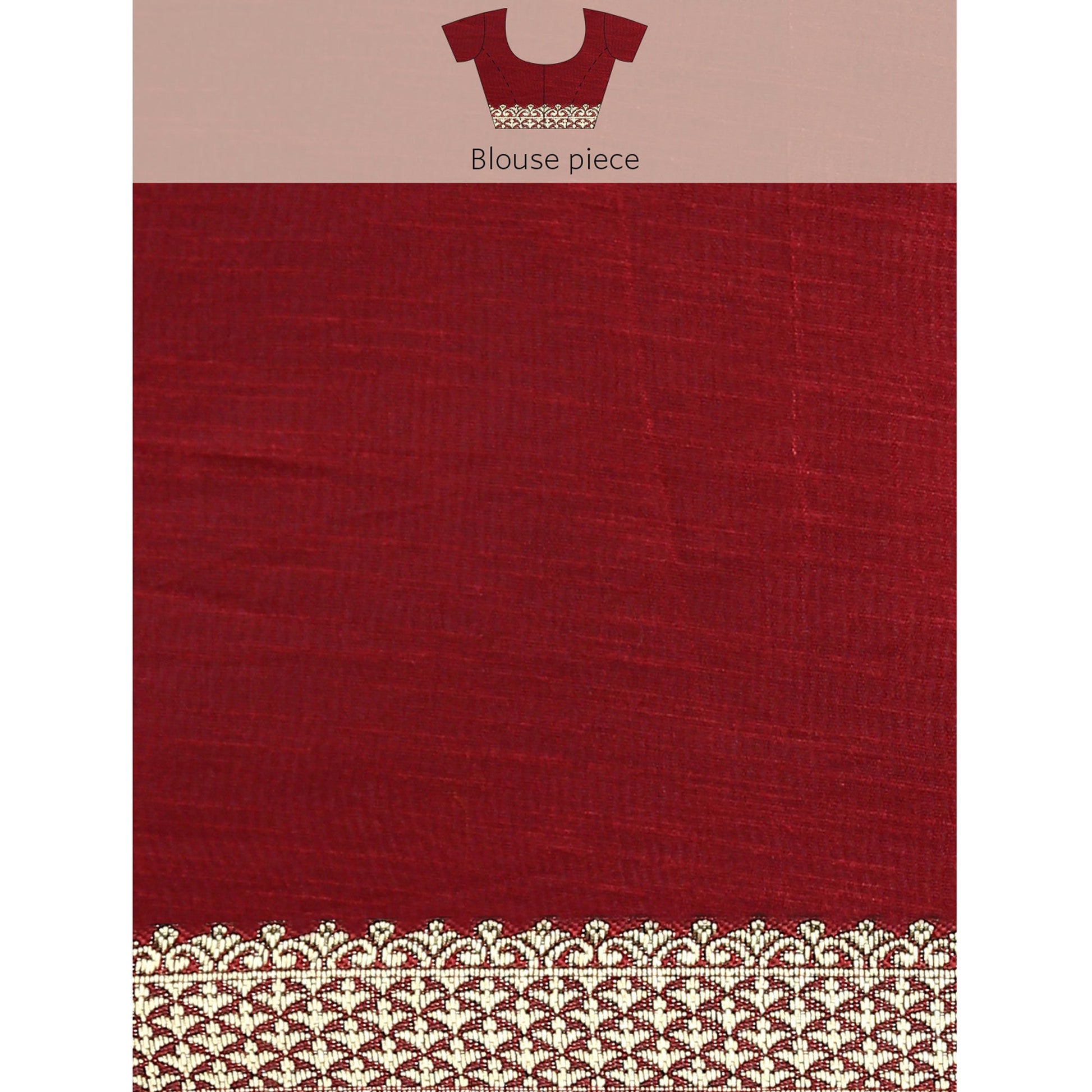 Maroon Solid Vichitra Silk Saree With Fancy Border