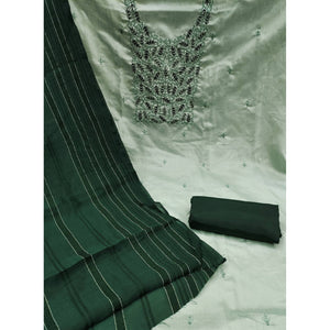 green-floral-embroidered-cotton-silk-dress-material