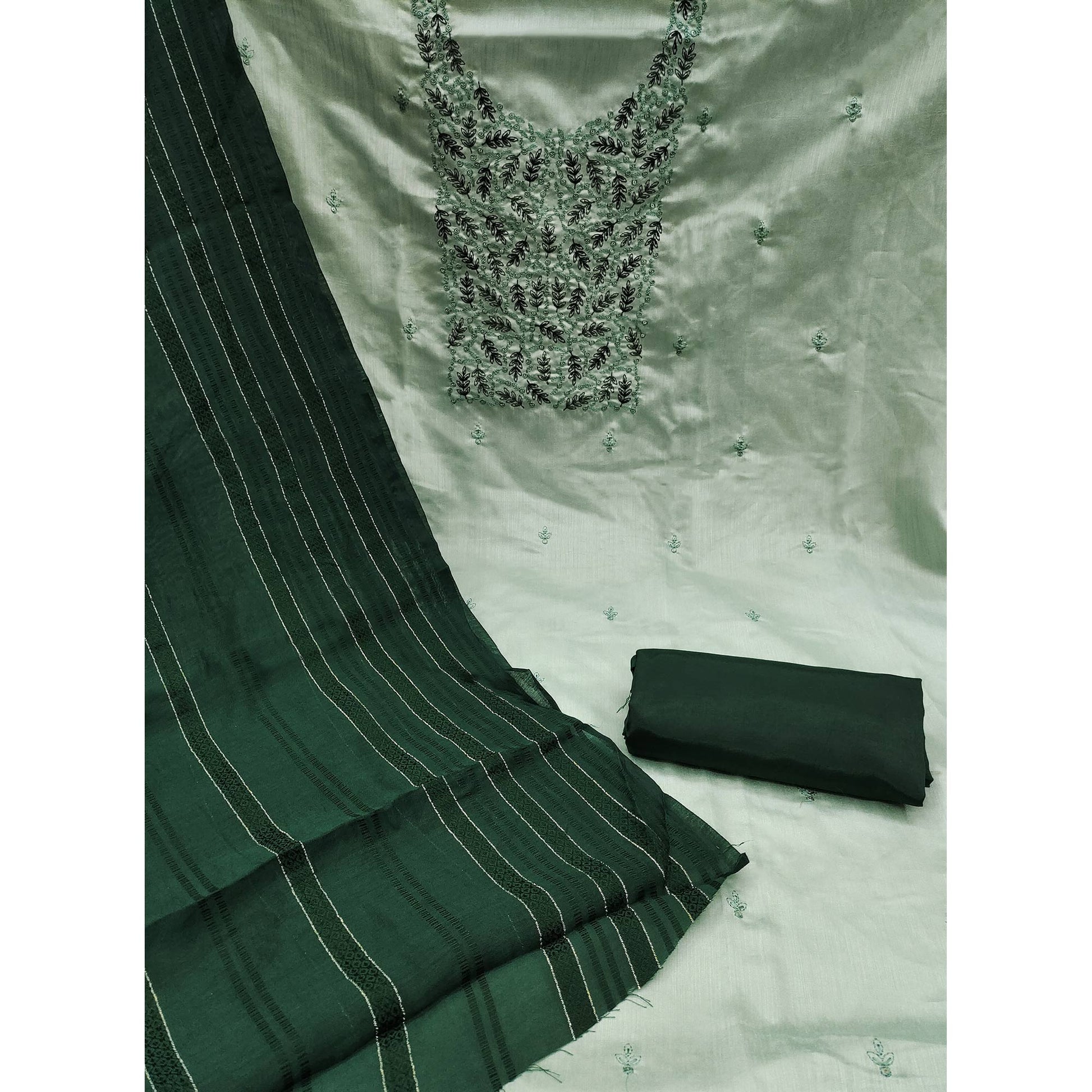 green-floral-embroidered-cotton-silk-dress-material