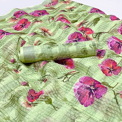 green-floral-digital-printed-cotton-silk-saree