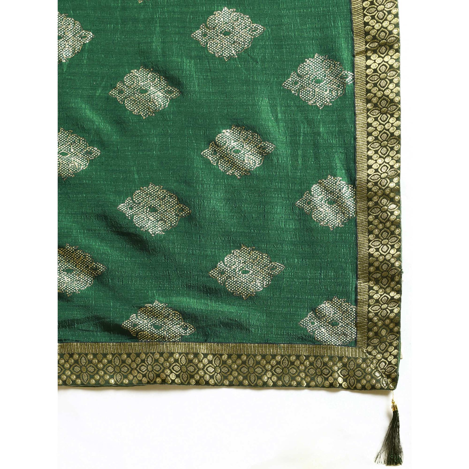 green-floral-foil-printed-vichitra-silk-saree