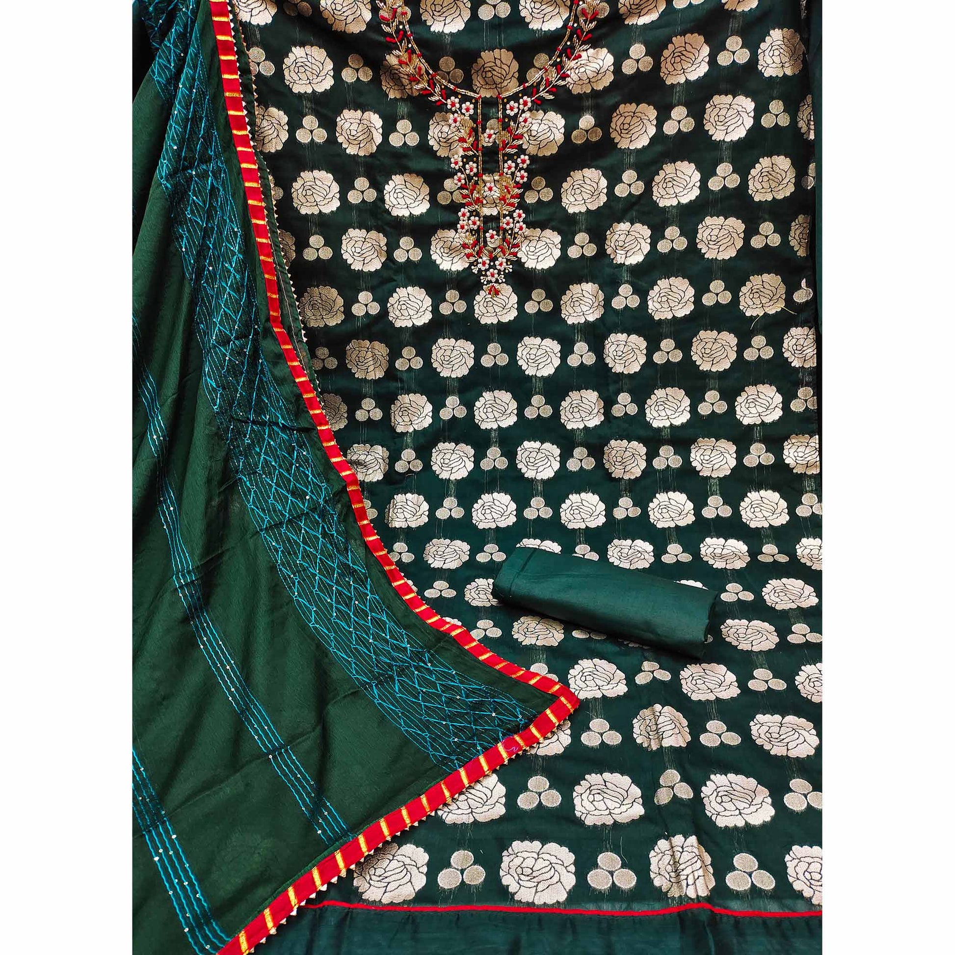 2-green-woven-banarasi-silk-dress-material