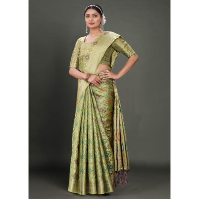 green-woven-organza-saree-with-tassels-11