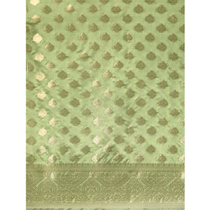 green-woven-organza-silk-saree-with-tassels-1