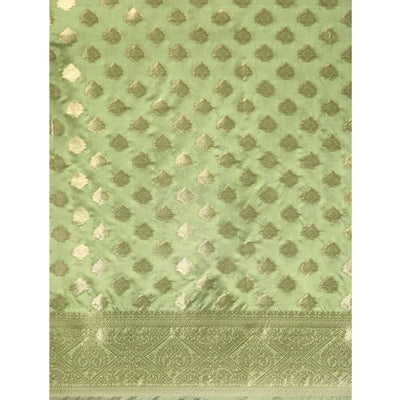 green-woven-organza-silk-saree-with-tassels-1