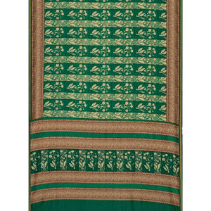 green-floral-printed-tussar-silk-saree