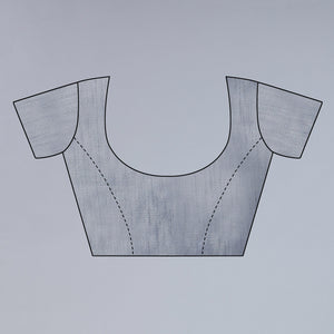 Grey Printed Georgette Saree With Crochet Border