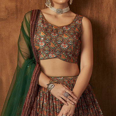 green-printed-with-sequins-work-georgette-lehenga-choli