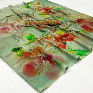 green-floral-digital-printed-georgette-saree
