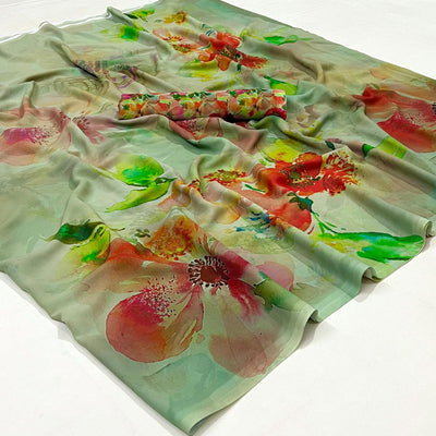 green-floral-digital-printed-georgette-saree