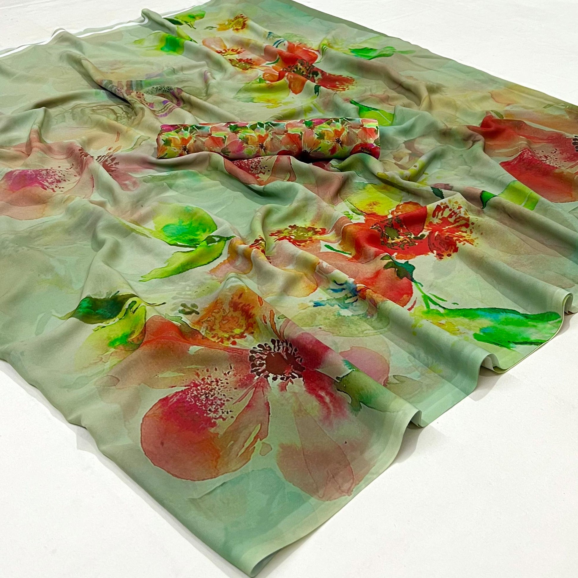 green-floral-digital-printed-georgette-saree