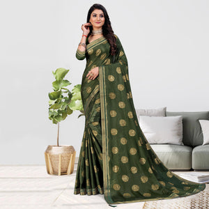 green-foil-printed-chiffon-saree-1