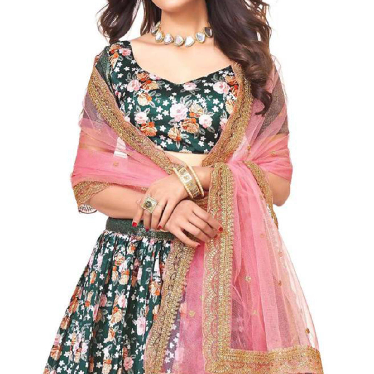green-digital-printed-with-zari-work-art-silk-lehenga-choli