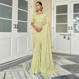 2green-printed-georgette-saree-with-checks-border