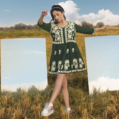 green-floral-embroidered-rayon-tunic