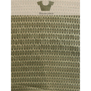 Mehndi Green Swaroski Work With Woven Border Satin Saree